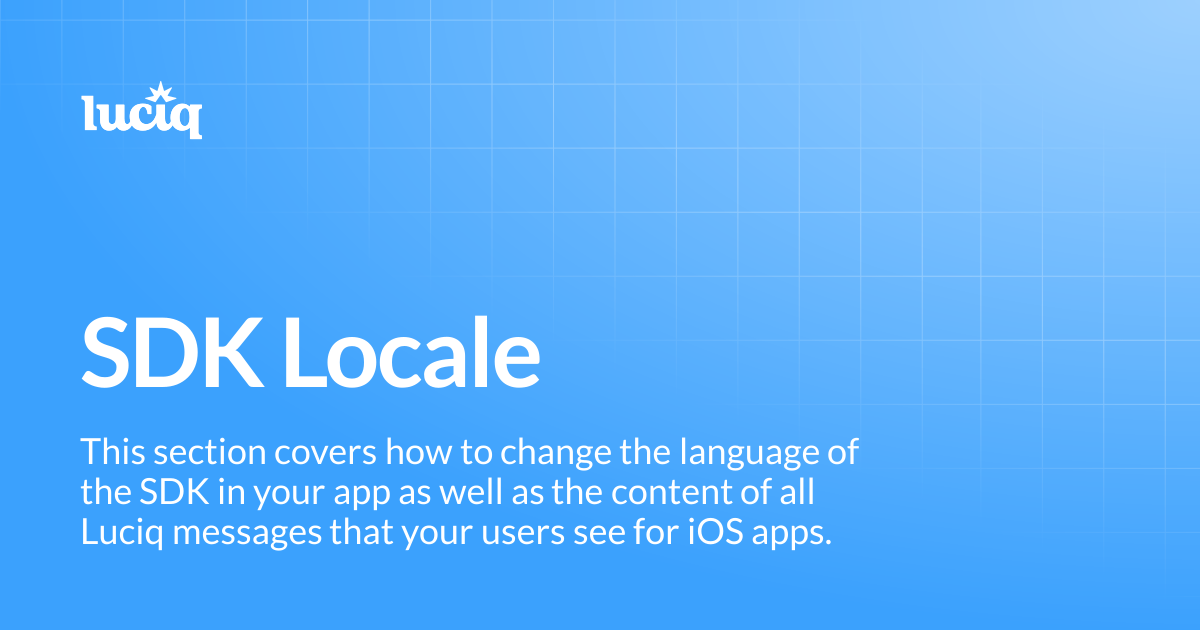 SDK Locale | iOS | Luciq Docs