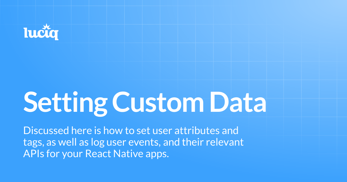 Setting Custom Data | React Native | Luciq Docs