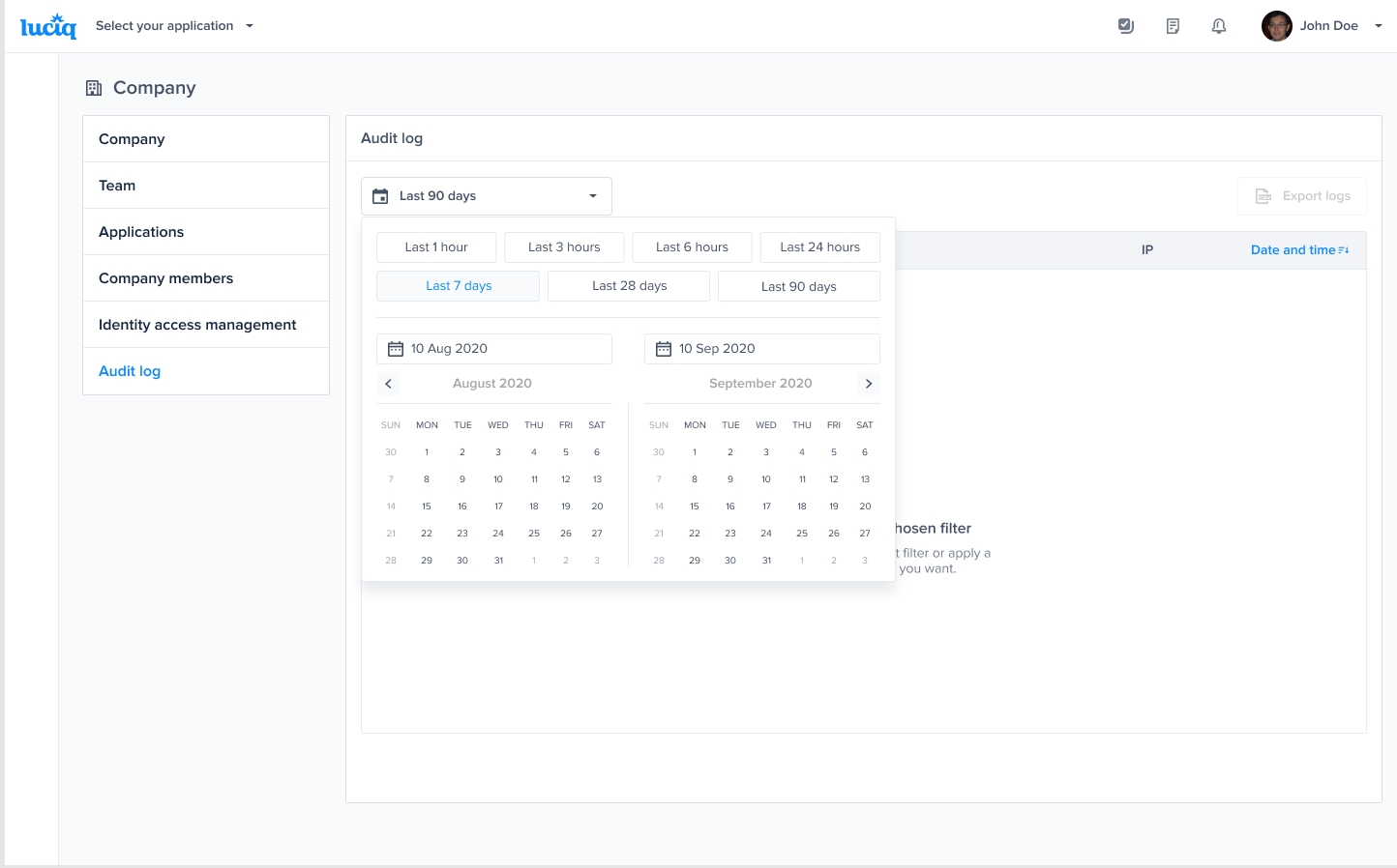 Using the time filters.