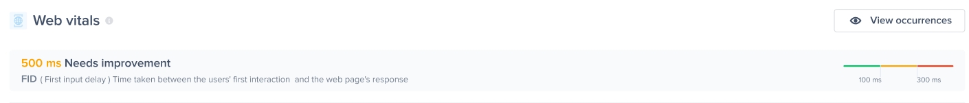 Times shown on the top of the Screen Loading pages are the P75 of each Core Web Vital